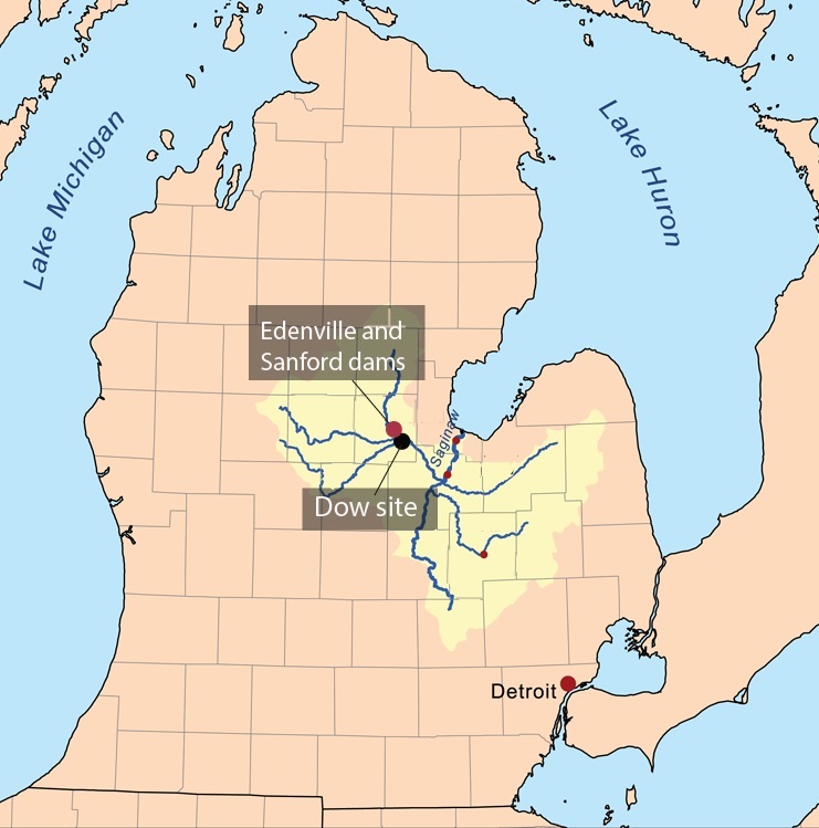 map of midland michigan Us Trinseo Shuts Down Plants After Michigan Dam Breaches Icis map of midland michigan